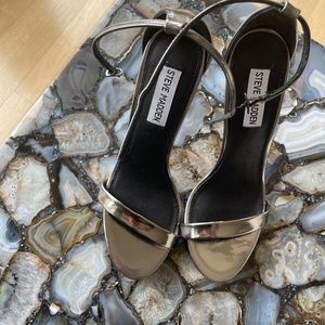 Steve Madden silver high heels sandals
